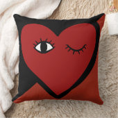 リバーシブルキュートレッドラブ顔ハート装飾用クッション クッション (ブランケット)