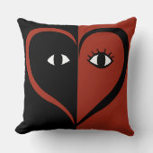 リバーシブルキュートレッドラブ顔ハート クッション (正面)