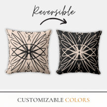 リバーシブルクリームと黒トライバルドローイングボヘミア