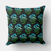 リバーシブルグリーンメタリックドラゴン クッション (裏面)