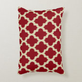 リバーシブルゴーニュ、金ゴールド及びタンクローバーイカット アクセントクッション (正面(垂直))