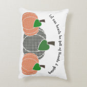 リバーシブルサンクスギビングクリスマスファームハウスプレイド アクセントクッション (裏面(縦))