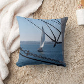 リバーシブルツーイメージが帆を枕に クッション (ブランケット)