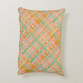 リバーシブルデザイナープレイドフローラ枕 アクセントクッション (裏面(縦))