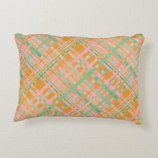 リバーシブルデザイナープレイドフローラ枕 アクセントクッション (裏面)