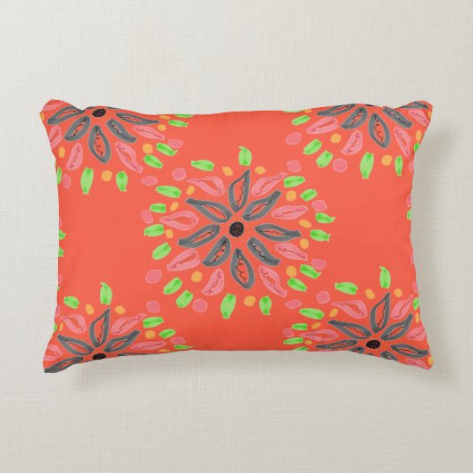 リバーシブルデザイナー枕ストライプ具 アクセントクッション (正面)