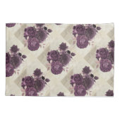 リバーシブルバラヴィンテージ赤紫コラージュ 枕カバー (裏面)