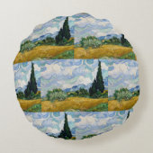 リバーシブルバンゴッホ小麦畑 ラウンドクッション (裏面)