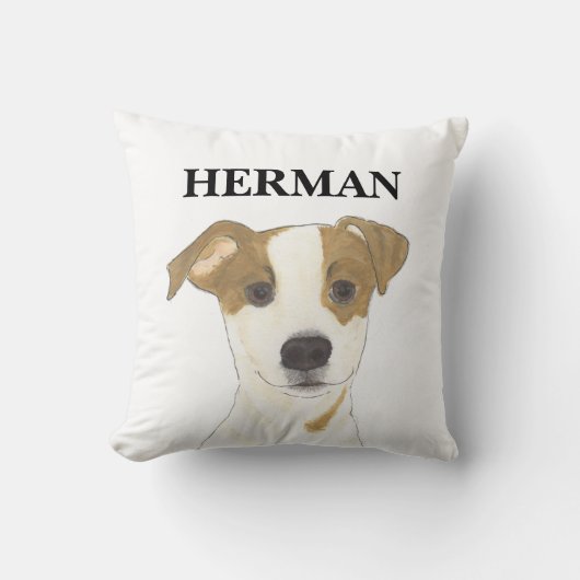 リバーシブルパーソナライズされたジャック・ラッセル・テリア クッション (正面)