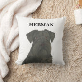 リバーシブルパーソナライズされたブラックシュナウザー クッション (ブランケット)