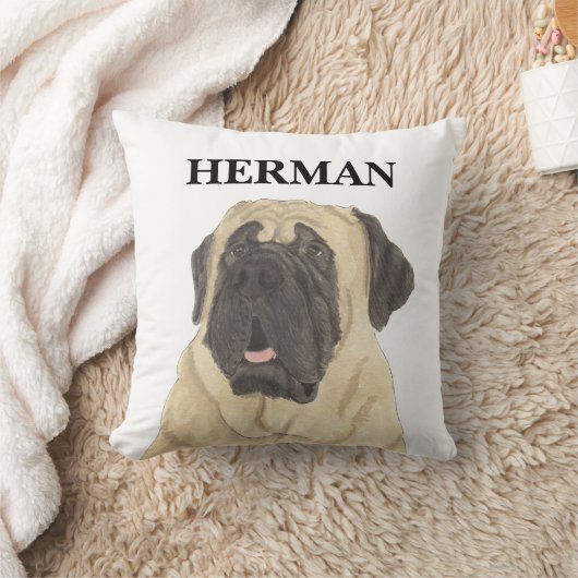 リバーシブルパーソナライズされたマスチフ クッション (ブランケット)