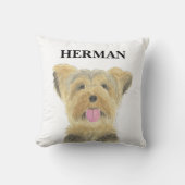 リバーシブルパーソナライズされたヨークシャーテリアヨークシャーテリア クッション (正面)