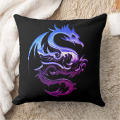 リバーシブルパープルメタリックドラゴン クッション (ブランケット)