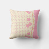 リバーシブルピンクとホワイトアイレットのハート枕 クッション (裏面)