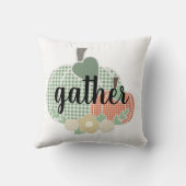 リバーシブルファームハウスクリスマスサンクスギビンググリーン クッション (裏面)