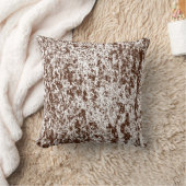 リバーシブルブラウンと白のテクスチャ付き枕 クッション (ブランケット)