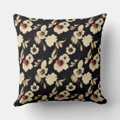 リバーシブルブラックフローラ植物学 クッション (裏面)