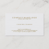 リバーシブルブラック&ホワイト&金ゴールドヘア文字デザイン 名刺 (裏面)