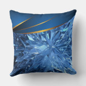 リバーシブルブルー金ゴールドトリム結晶 クッション (裏面)