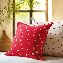 リバーシブルホワイトと赤いハートパターン