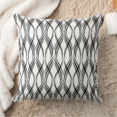 リバーシブルホワイト&グレーリボン装飾用クッション クッション (ブランケット)