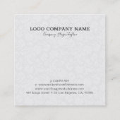 リバーシブルホワイト&ブラックヴィンテージフローラダマスク スクエア名刺 (裏面)