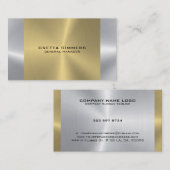 リバーシブルメタル金ゴールドとシルバー背景 名刺 (正面/裏面)