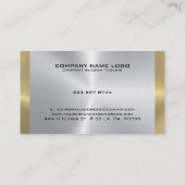 リバーシブルメタル金ゴールドとシルバー背景 名刺 (裏面)