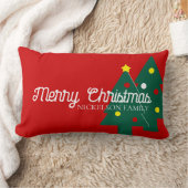 リバーシブルメリークリスマスとネームランバーピロー ランバークッション (ブランケット)