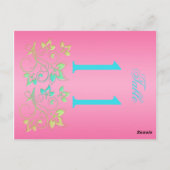 リバーシブルライムとピンクフローラテーブル番号 ポストカード (裏面)