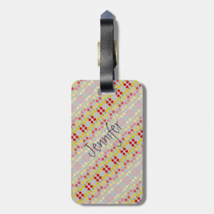 リバーシブルラゲッジタグポルカドットとストライプ ラゲッジタグ