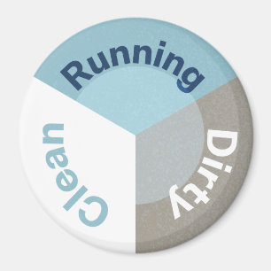 リバーシブルランニング食洗機のクリーンなダーティブルー マグネット