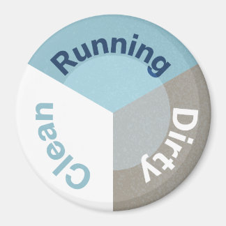 リバーシブルランニング食洗機のクリーンなダーティブルー マグネット