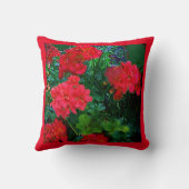 リバーシブルレッドゲラニウムグリーンガーデンアート  クッション (裏面)