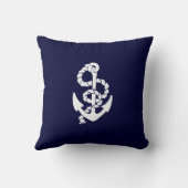 リバーシブルレッドブルー航海のいかり装飾用クッション クッション (裏面)
