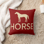 リバーシブルレッド&クリームホースエクエストリアン クッション (ブランケット)