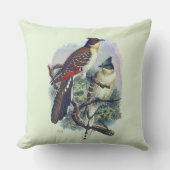 リバーシブルヴィンテージ鳥類自然野生生物 クッション (正面)