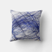 リバーシブル抽象芸術質青白ピロー クッション (裏面)