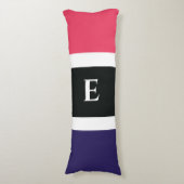 リバーシブル明ストライプるいカラーブロックモノグラム ボディピロー (正面縦)