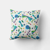 リバーシブル水彩トンボ園ブルー/ホワイト クッション (裏面)