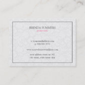 リバーシブル白黒フローラダマスク 名刺 (裏面)