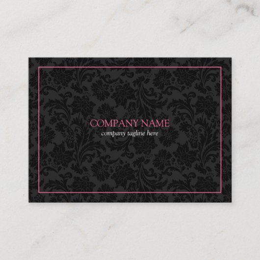 リバーシブル白黒フローラダマスク 名刺 (正面)