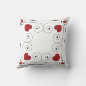 リバーシブル赤と白ハート枕 クッション (裏面)