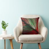 リバーシブル赤と緑の羽のようなフラクタル枕 クッション (椅子)