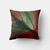 リバーシブル赤と緑の羽のようなフラクタル枕 クッション (裏面)