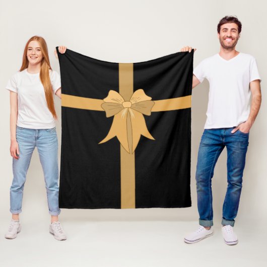 リバーシブル金ゴールドで結ばれる フリースブランケット (インサイチュ)