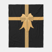 リバーシブル金ゴールドで結ばれる フリースブランケット (正面)