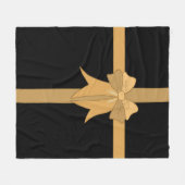 リバーシブル金ゴールドで結ばれる フリースブランケット (正面(横))