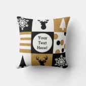 リバーシブル金ゴールドカスタムホリデーテーマ クッション (裏面)