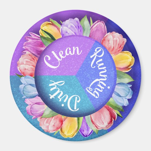 リバーシブル食洗機チューリップクリーンプレートキッチン マグネット (正面)